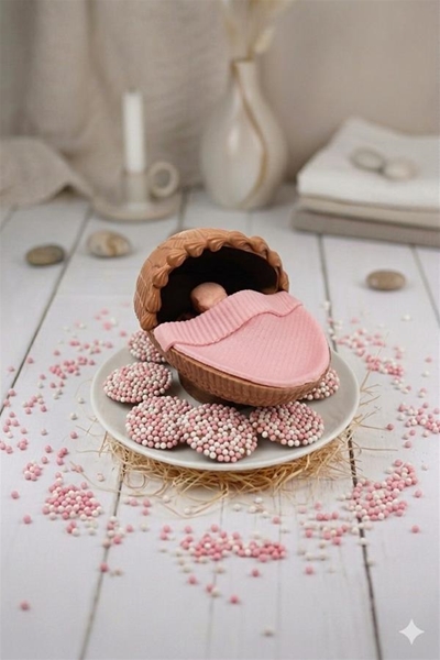 Chocolade geboortewieg roze
