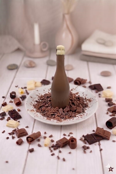 Champagne fles chocolade