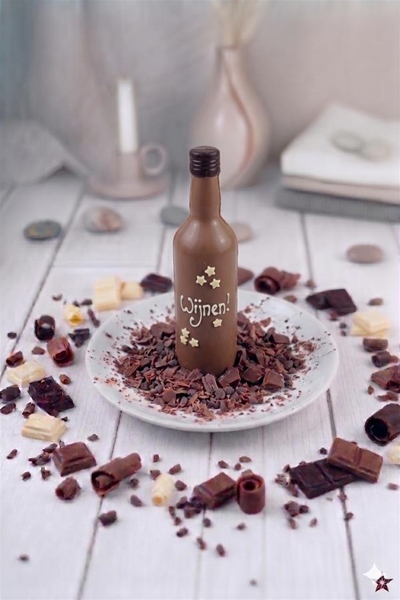 Wijnfles chocolade